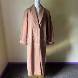 Vintage Andrea Marin 100% Wool Camel Oversized Shawl Collar Coat Women’s 16